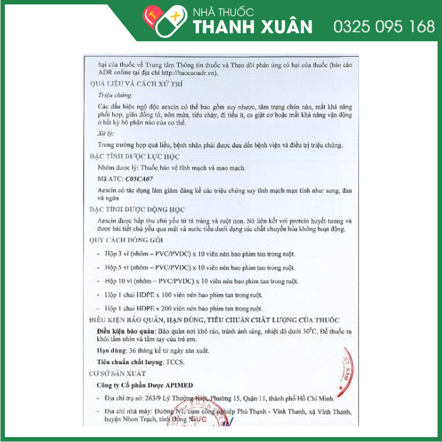 Ecipa 50 điều trị giãn tĩnh mạch, phòng và điều trị tụ máu chống viêm, chống phù nề sau phẫu thuật và chấn thương